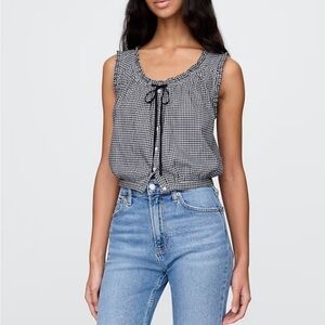Gap × DÔEN Gingham Crop Tank Top